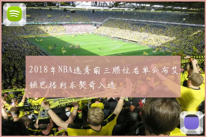 2018年NBA选秀前三顺位名单公布艾顿巴格利东契奇入选
